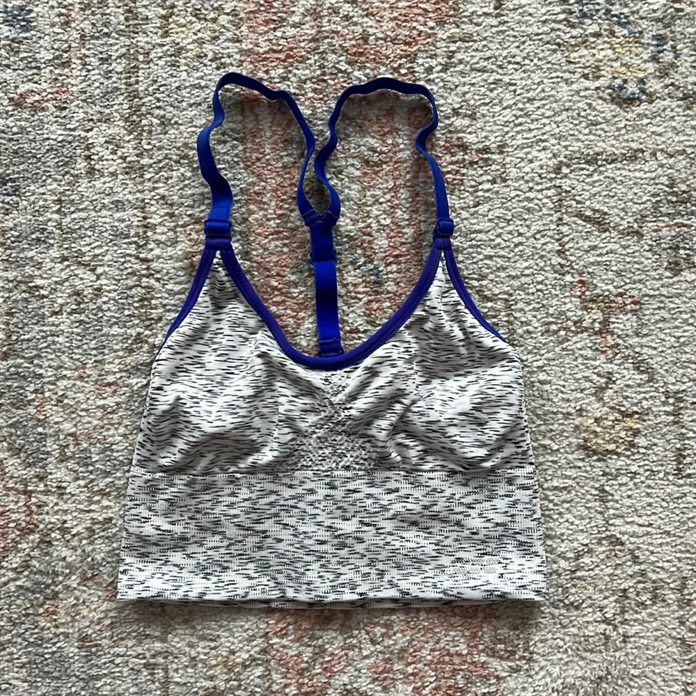 Longline Sports Bra with Adjustable Straps BCG XS Black White Pattern Heather